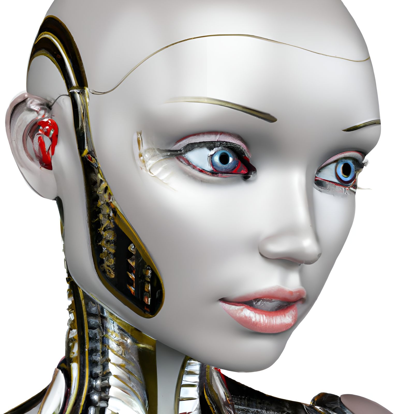 Hyper-Realistic Cyborg Woman in High Definition
