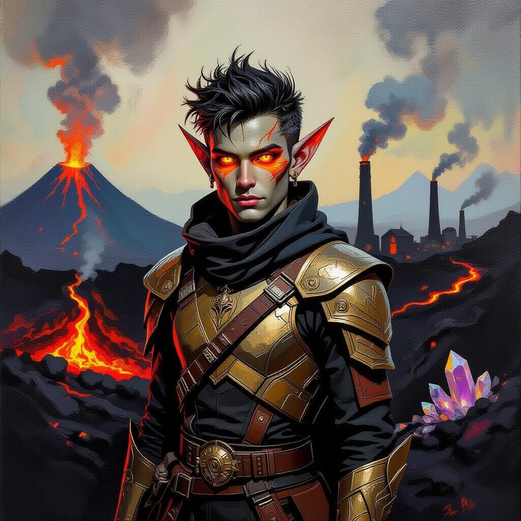 Volcano Elf in Neo-Expressionist Style