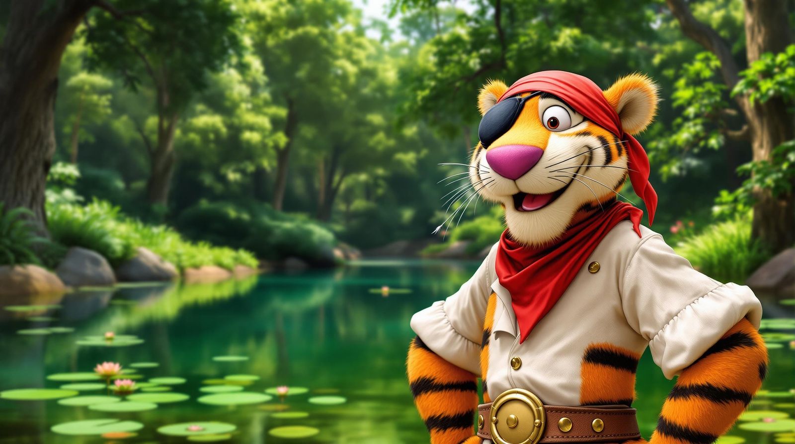 Vibrant Pirate Tiger Portrait