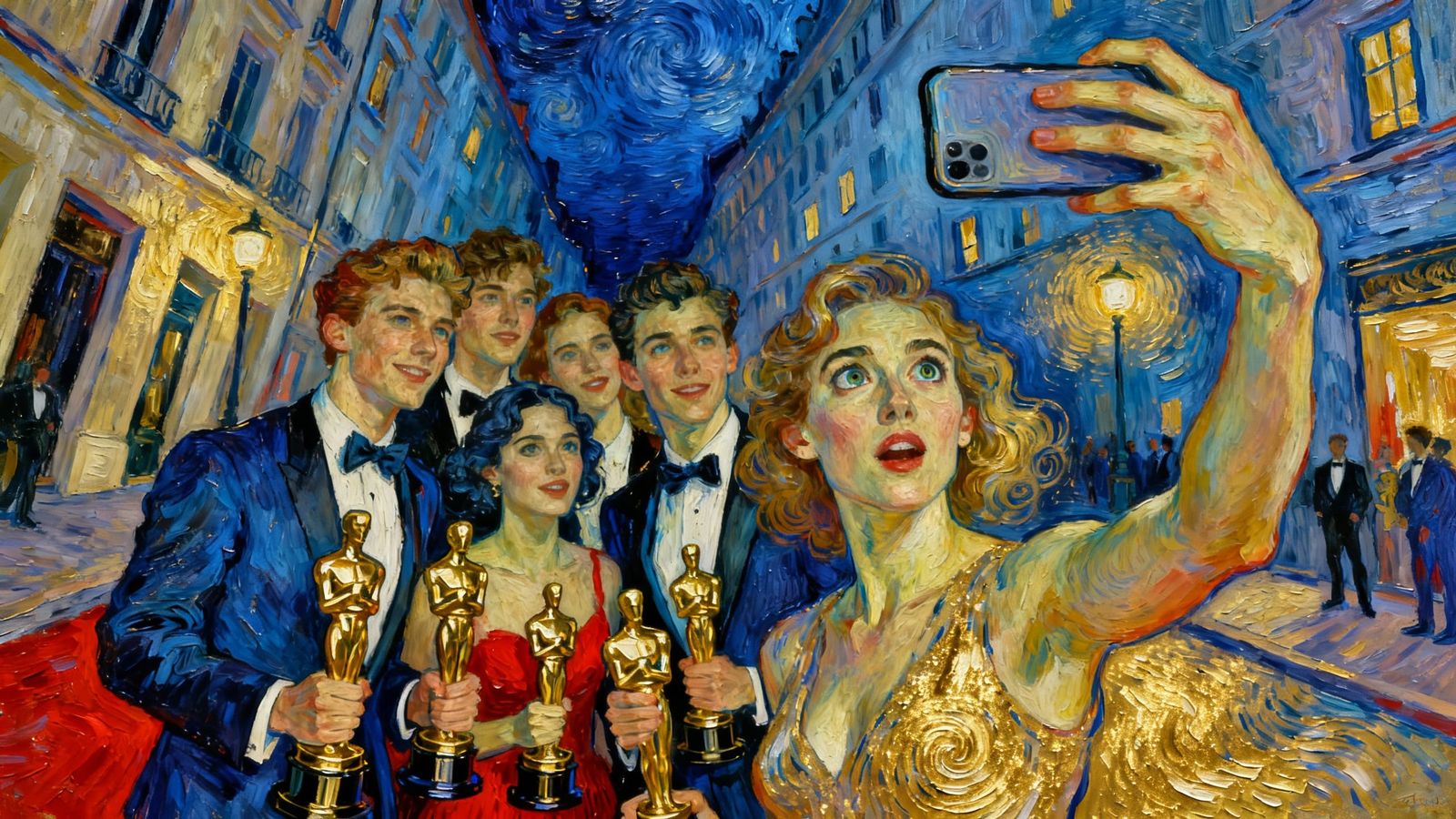 Hollywood Glamour Selfie in Moody European Street