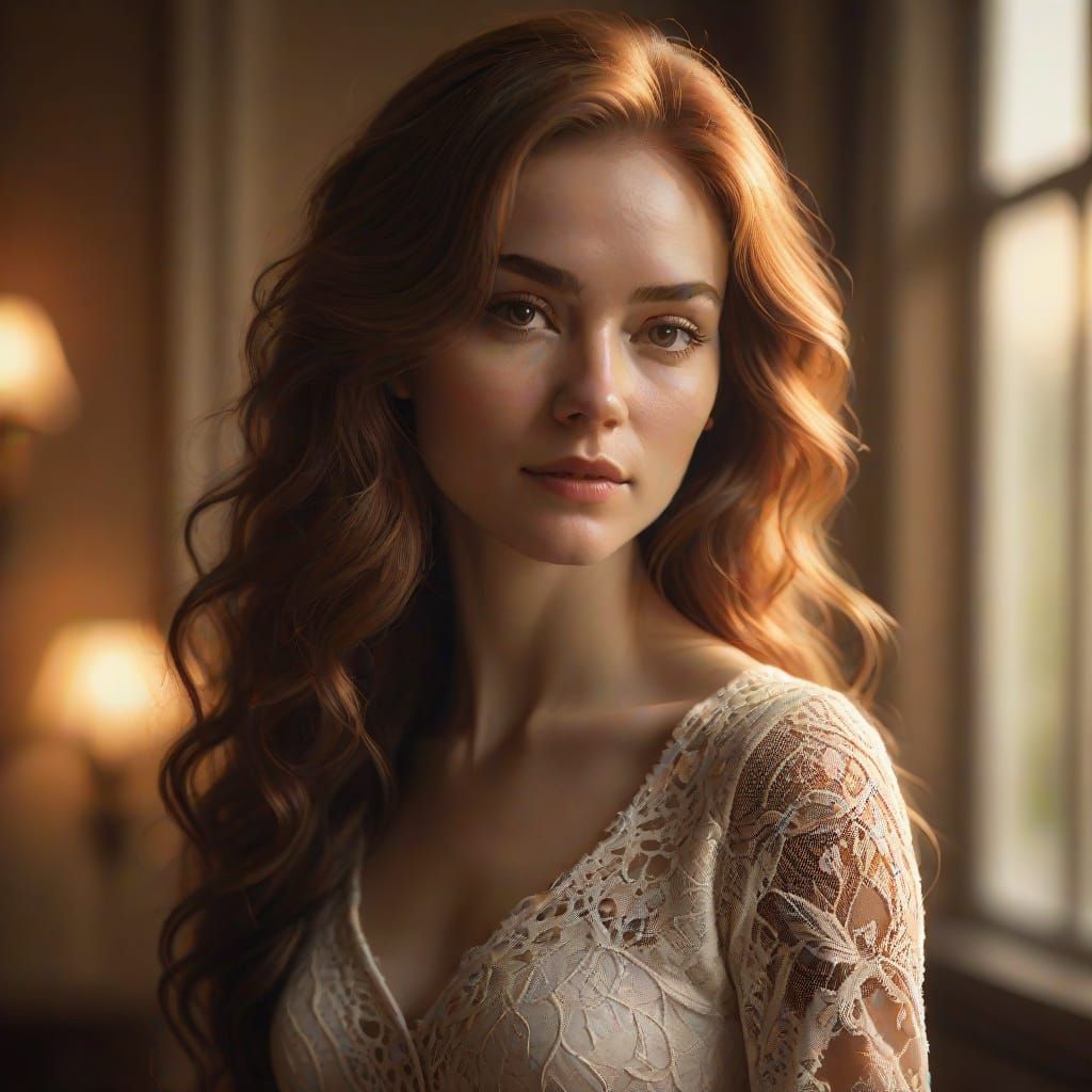 A Young Woman in Elegant Repose