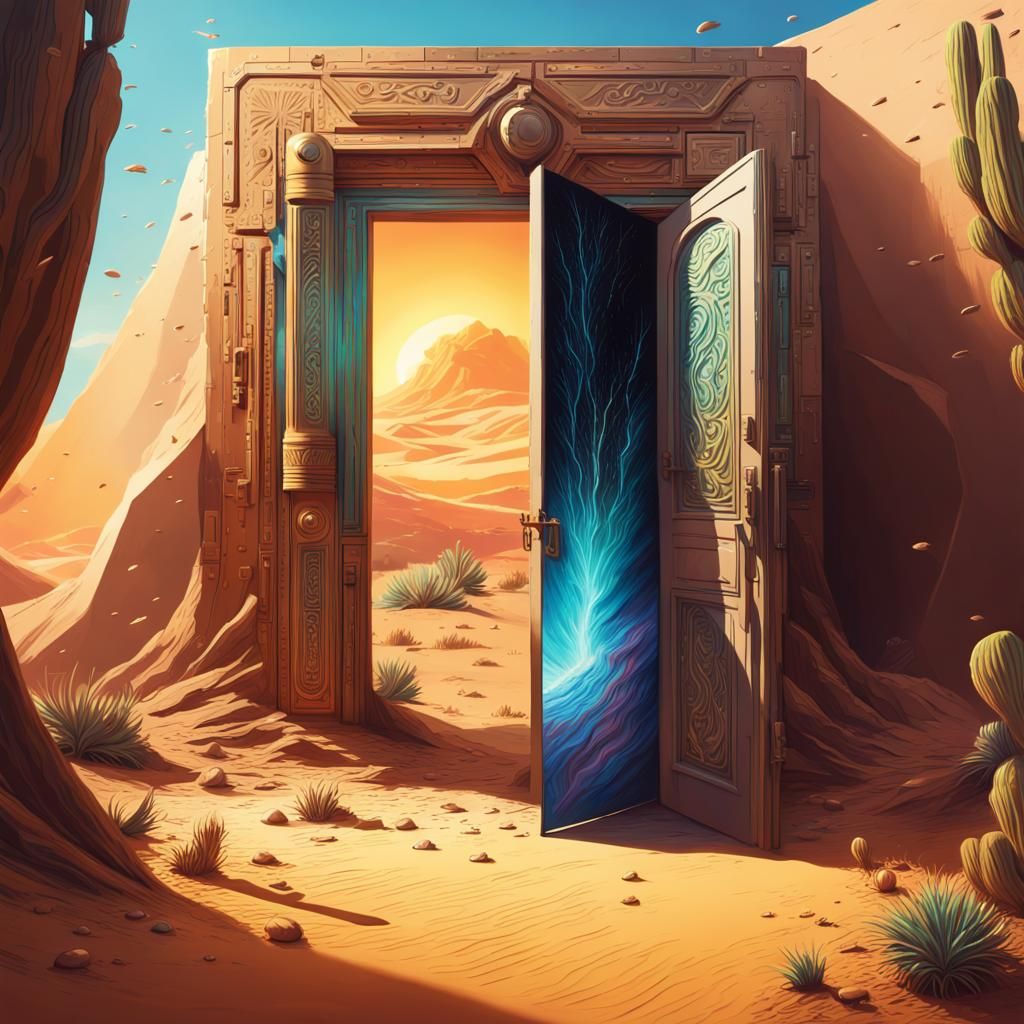 Hyperrealistic Desert of Interdimensional Doors