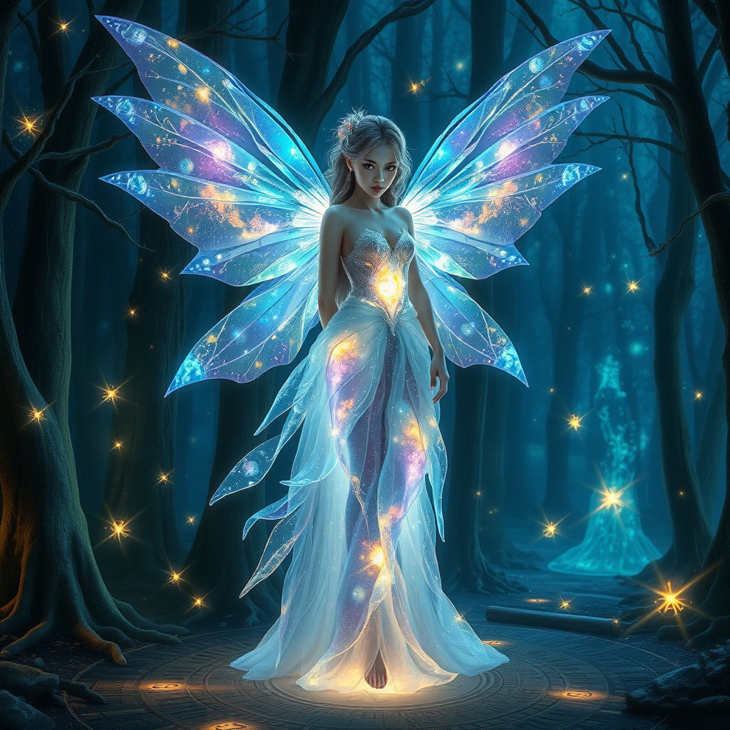 Bioluminescent Fairy in Enchanted Forest