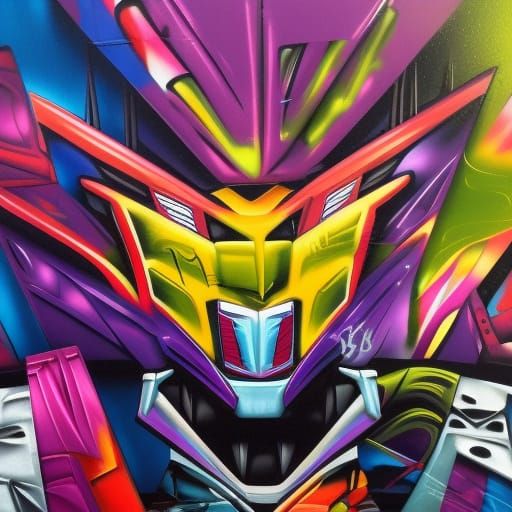 Transformers in Graffiti Splash Art Style