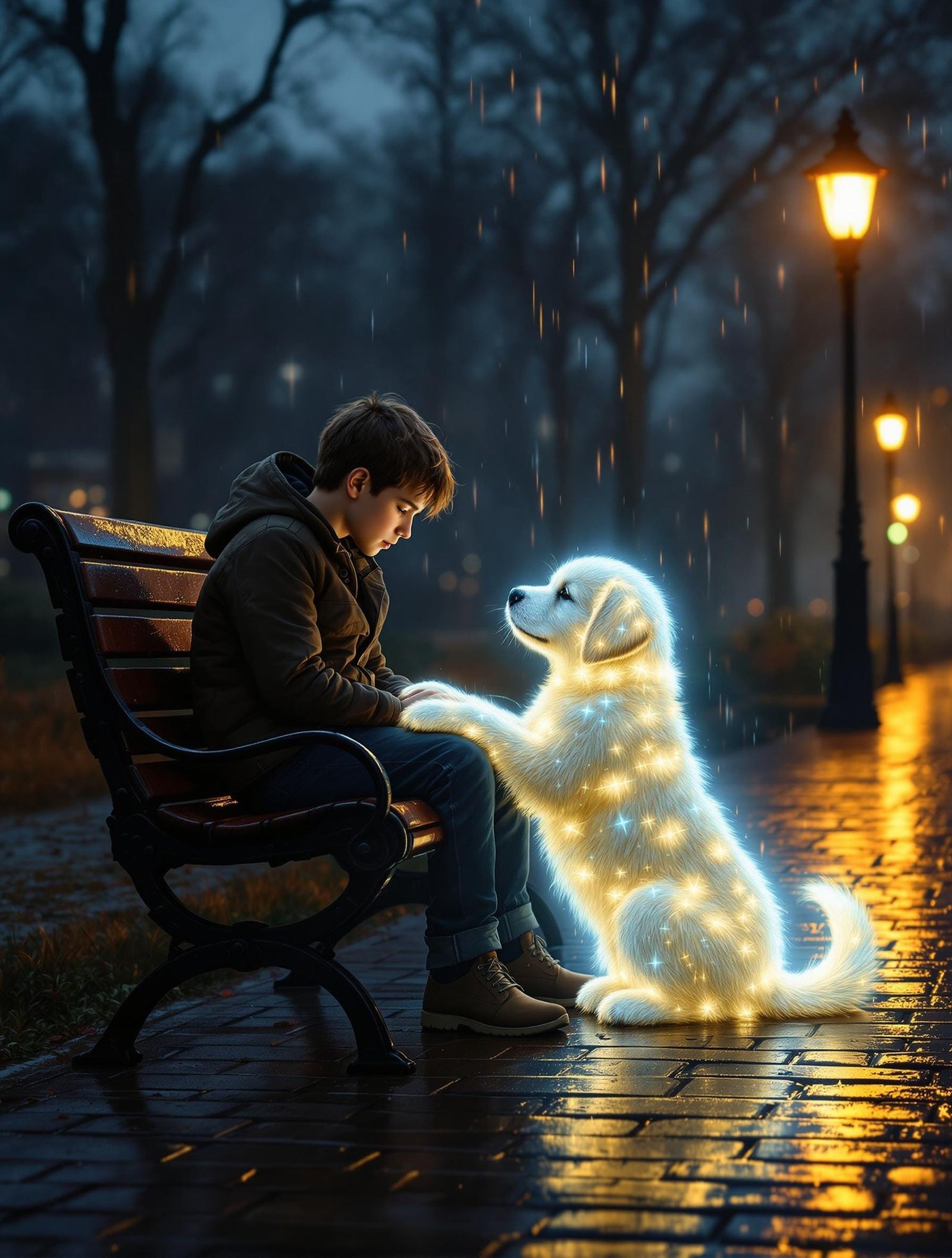 Boy Finds Solace in a Spectral Companion