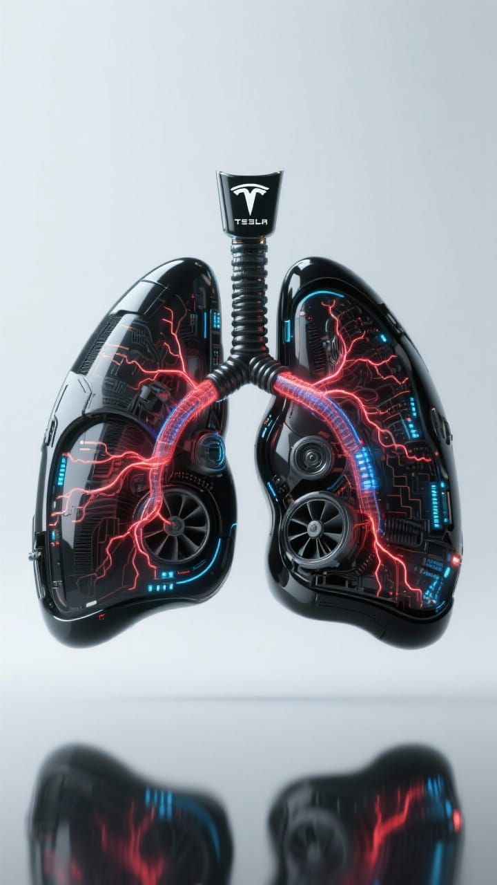 Futuristic Cybernetic Lungs as Tesla Marvels