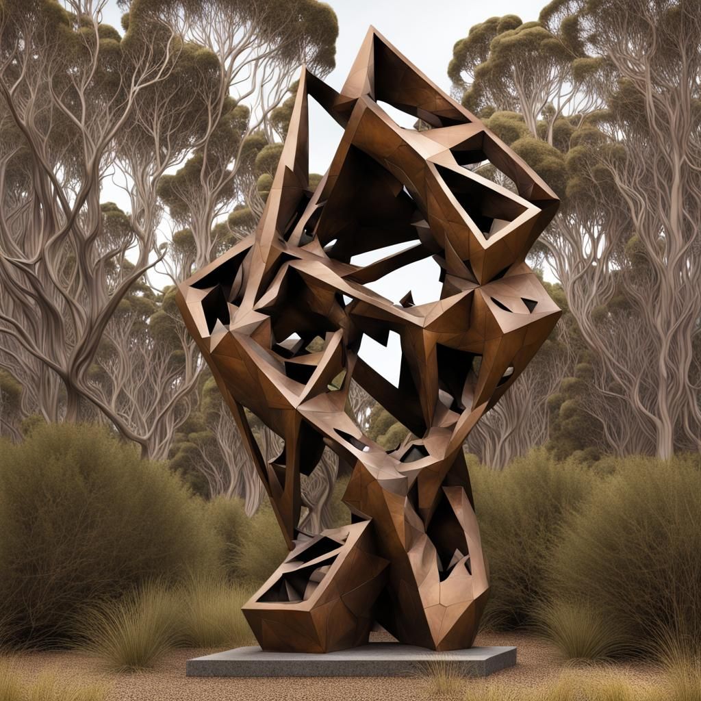 Surreal Bronze Sculpture in Tasmania Bushland
