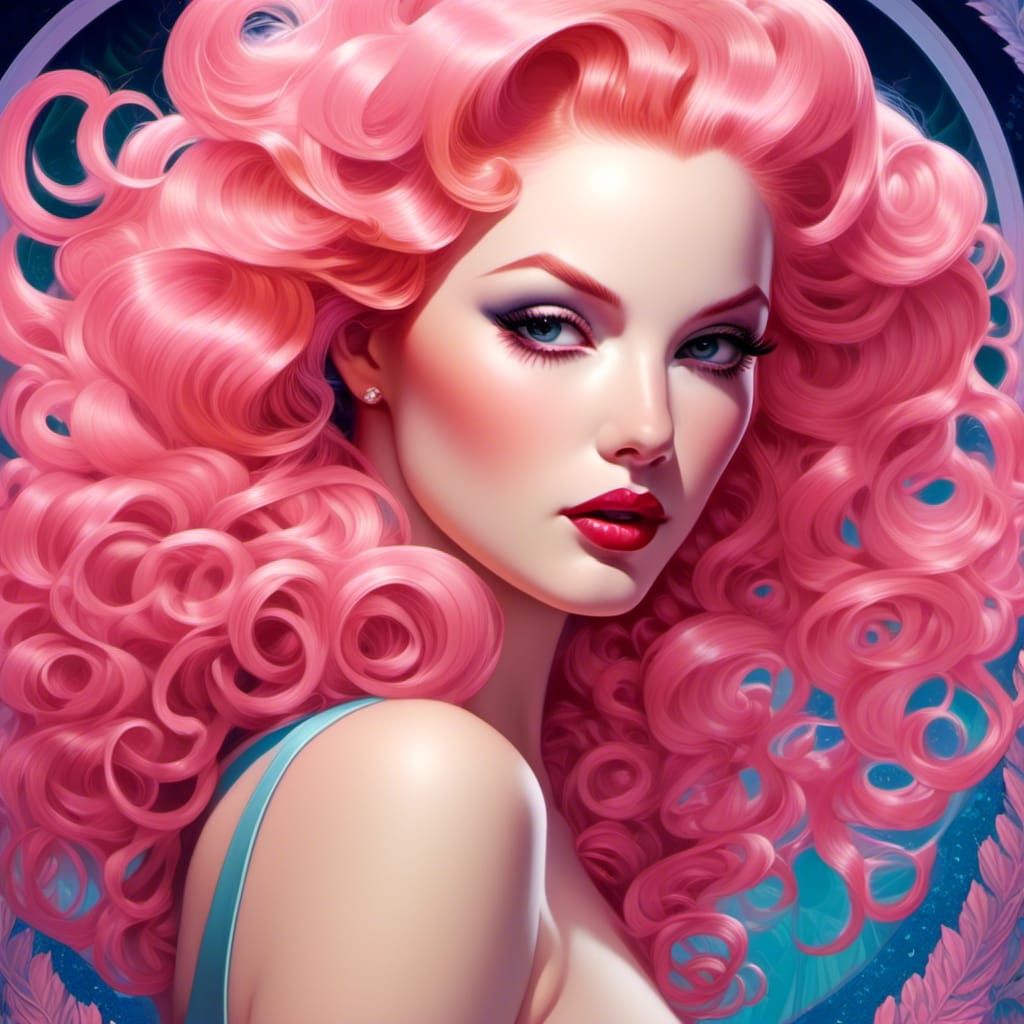 Pink Haired Woman: Hyper-realistic Fantasy Art