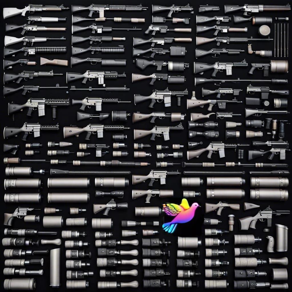 Rainbow Peace Dove in Flight - Pop Art