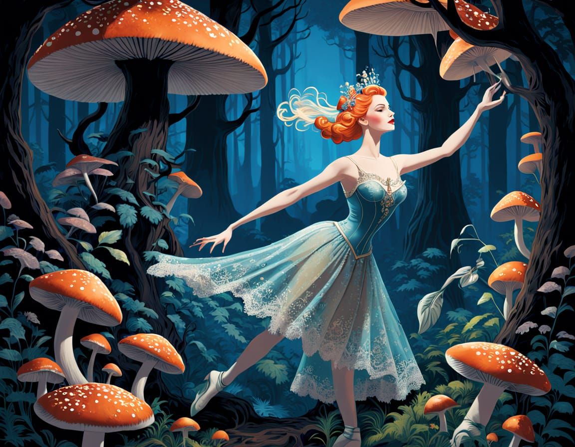 Dreamlike Opera Scene in Whimsical Art Nouveau Style