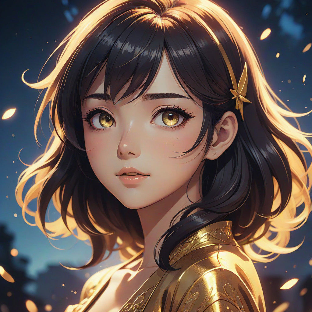 Ethereal Anime Portrait in Modern Style