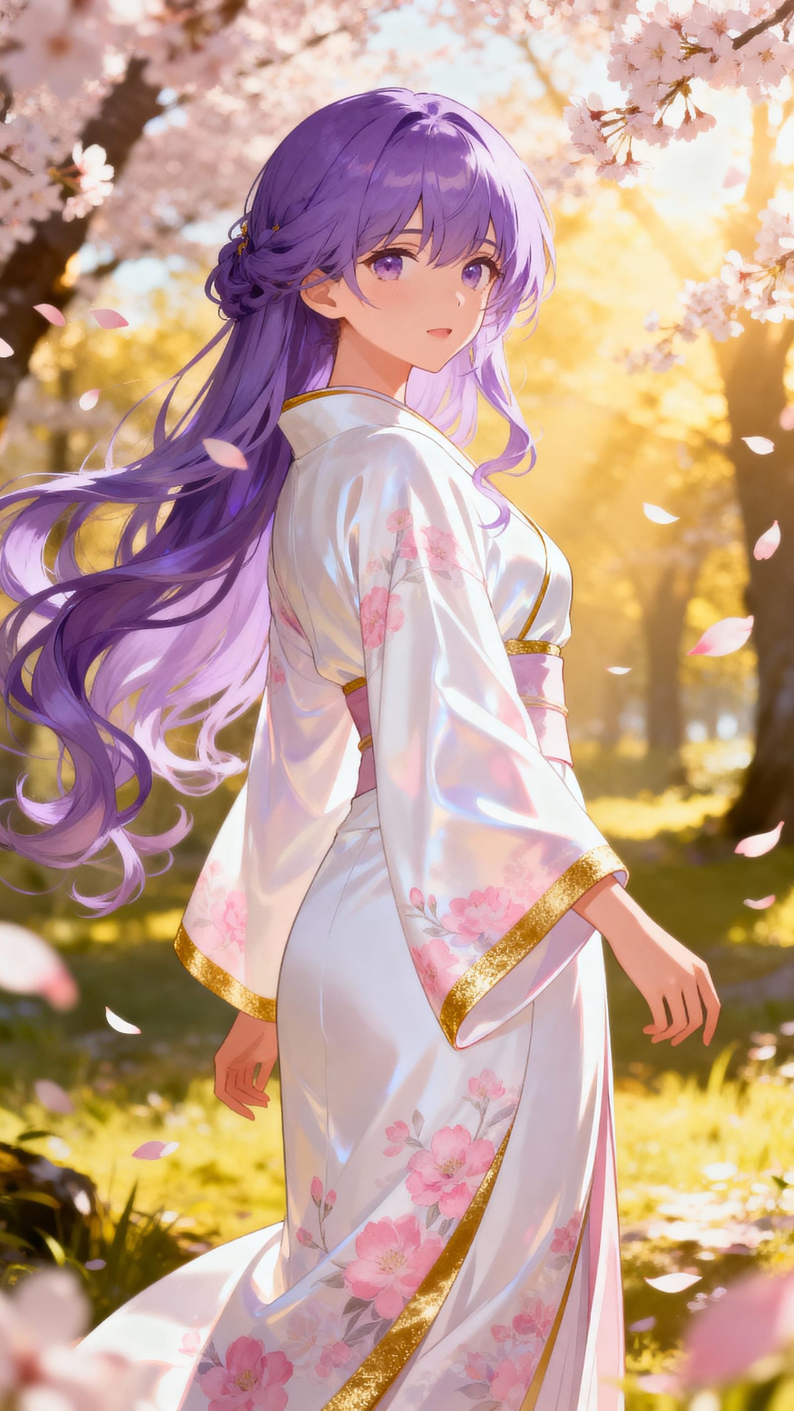 Anime Girl in Vibrant Setting, Cinematic Lighting