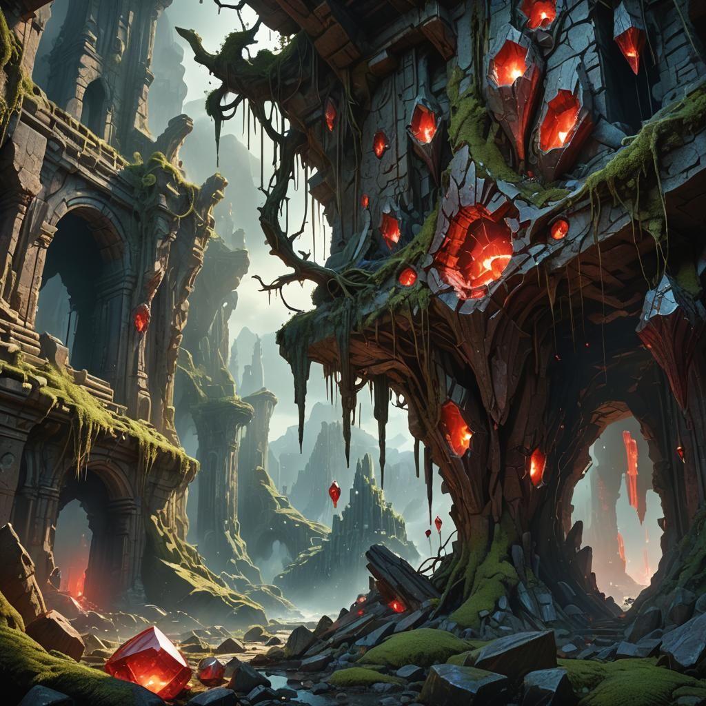 Ore-Rich Artifact Shards in Fantasy Ruins