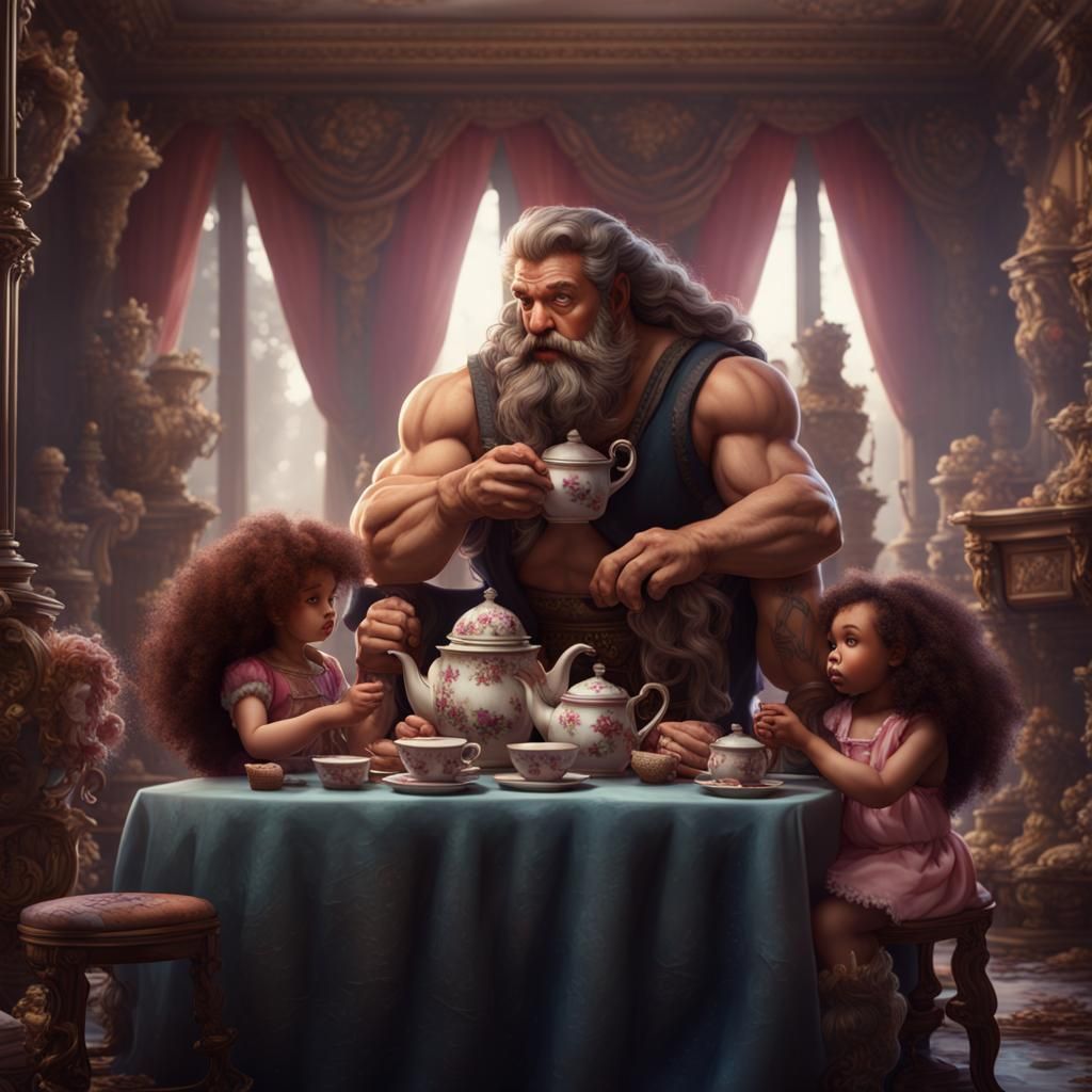 Hercules' Tea Party: Detailed Matte Painting