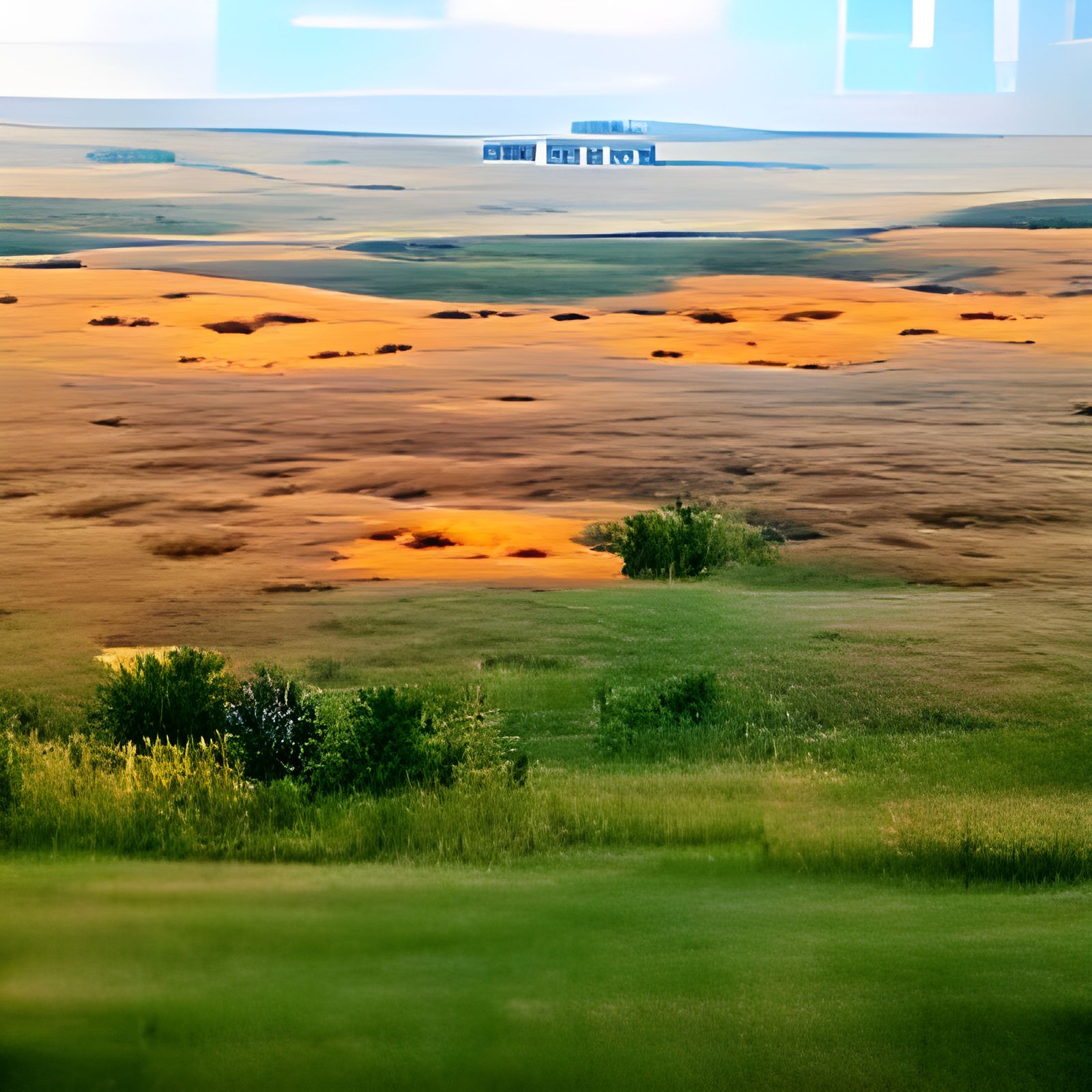 Picturesque Prairie Landscape at Golden Hour