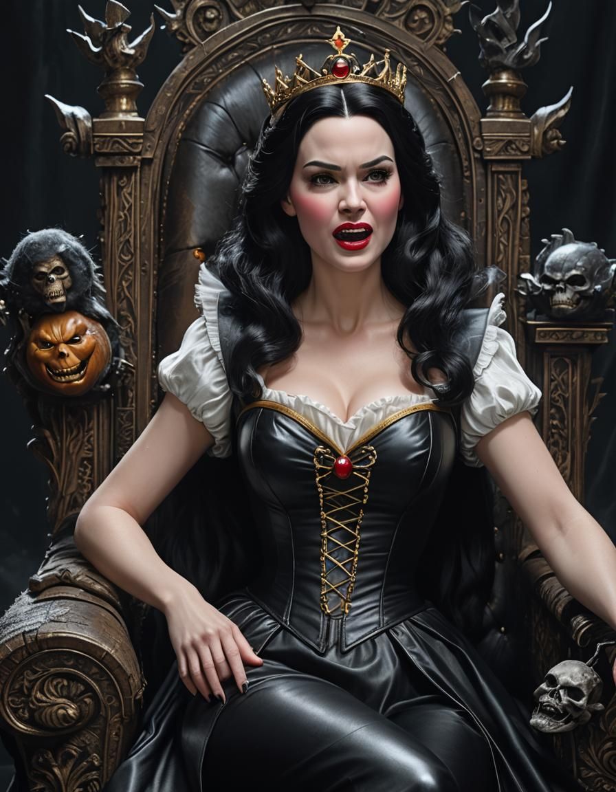 Angry Snow White in Cyberpunk Attire