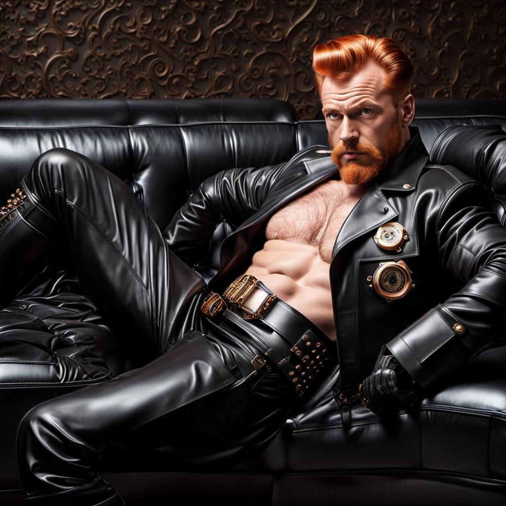 Vintage Male Pin-Up hairy Steampunk