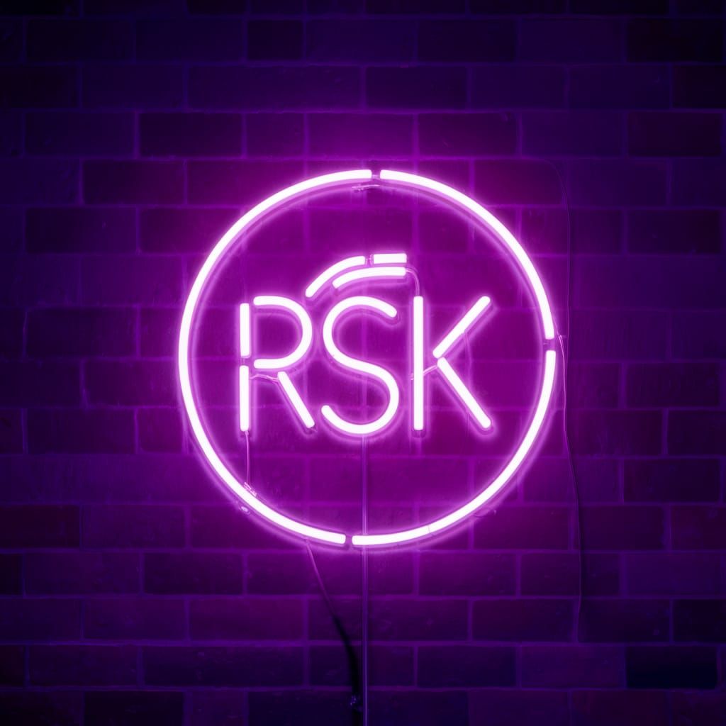 Illuminated Neon 'RsK' Sign
