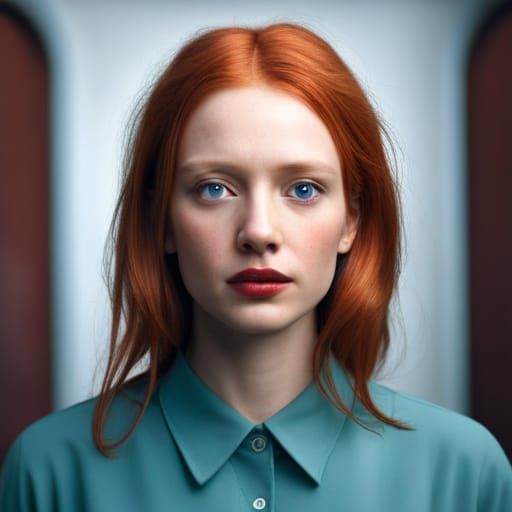 Redhead Portrait in Rothko-Inspired Style