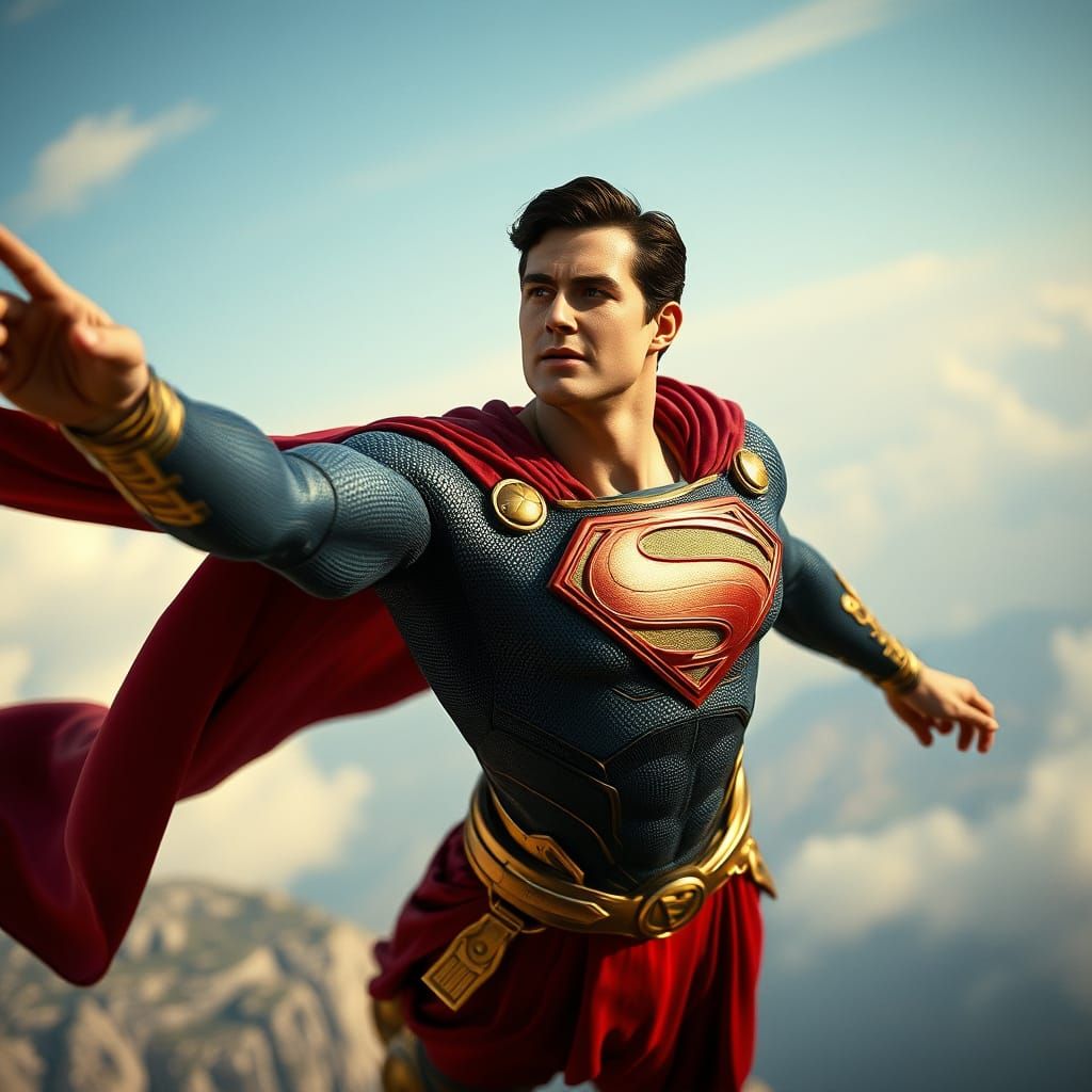 Superman as Roman God: Live-Action Marble Sculpture