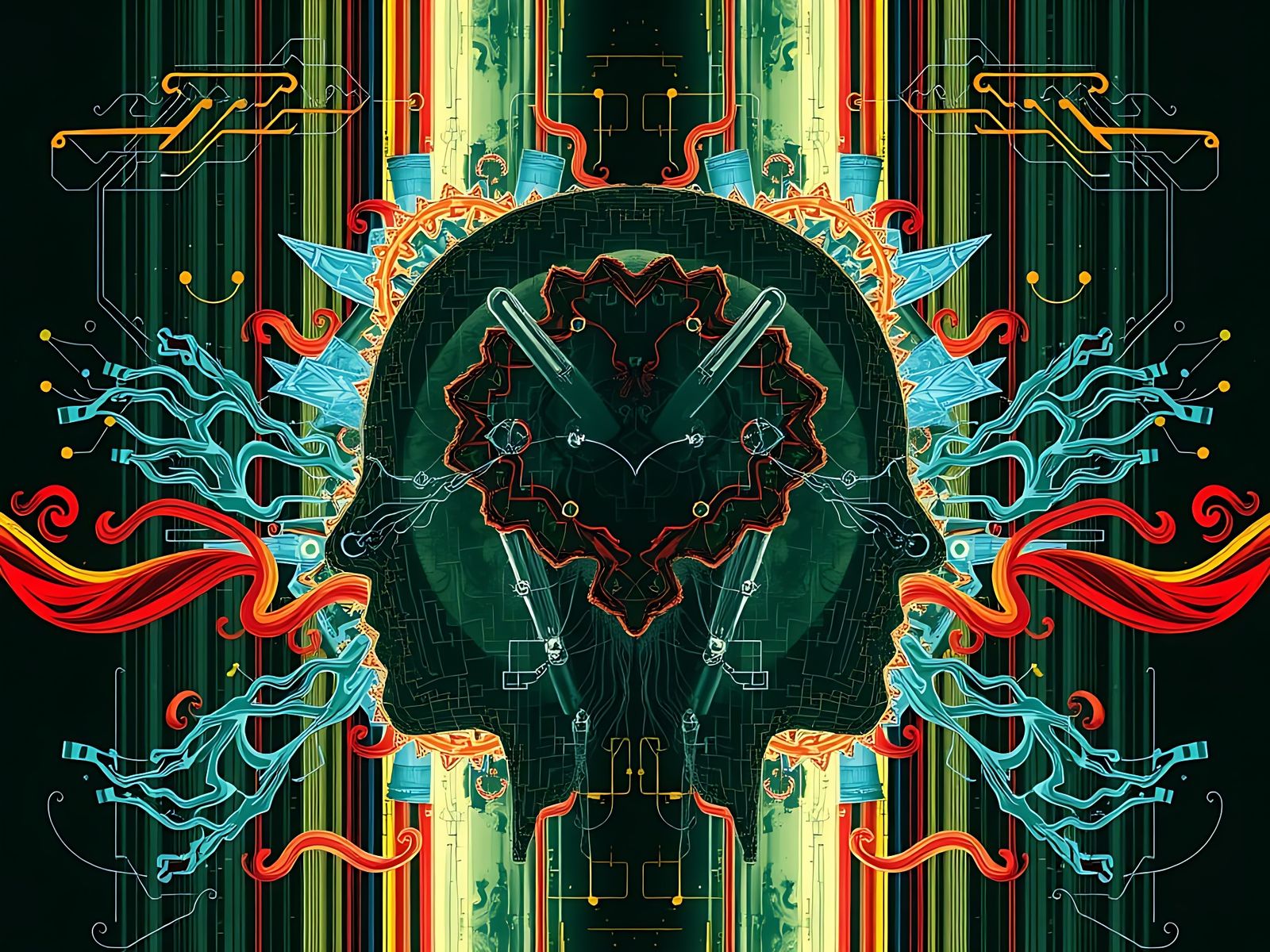 Cyberpunk Vision of a Mind in Chaos