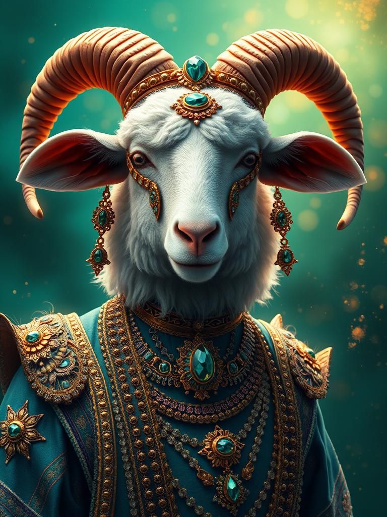 Glamorous Anthropomorphic Sheep in Fantasy Setting