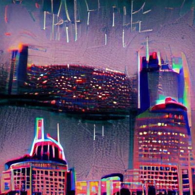 Neon Cityscape at Night in Cyberpunk Style