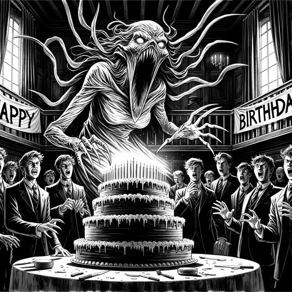 Horror Birthday Surprise in Comic Style