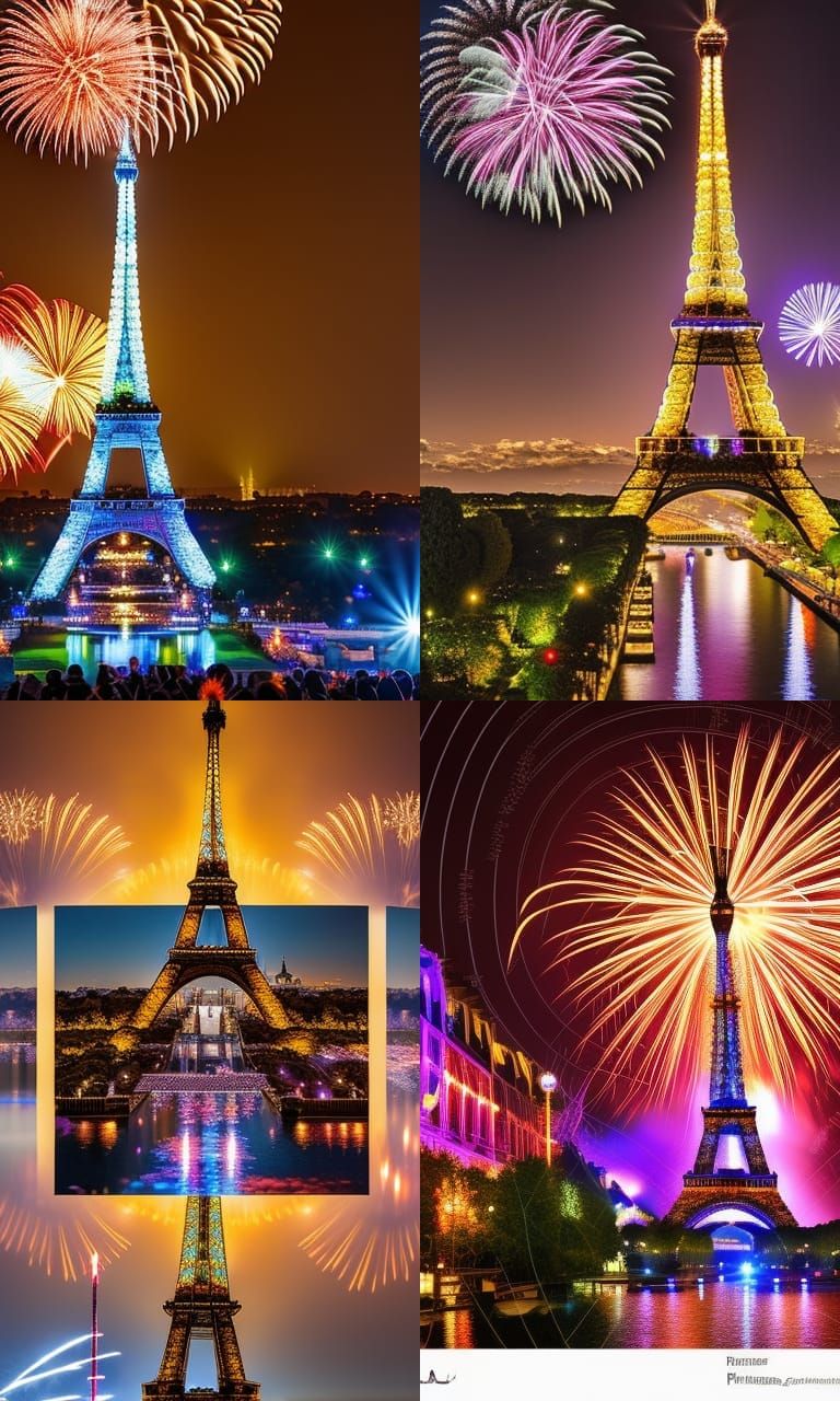 Eiffel Tower Fireworks: Fractal Filigree in 3D