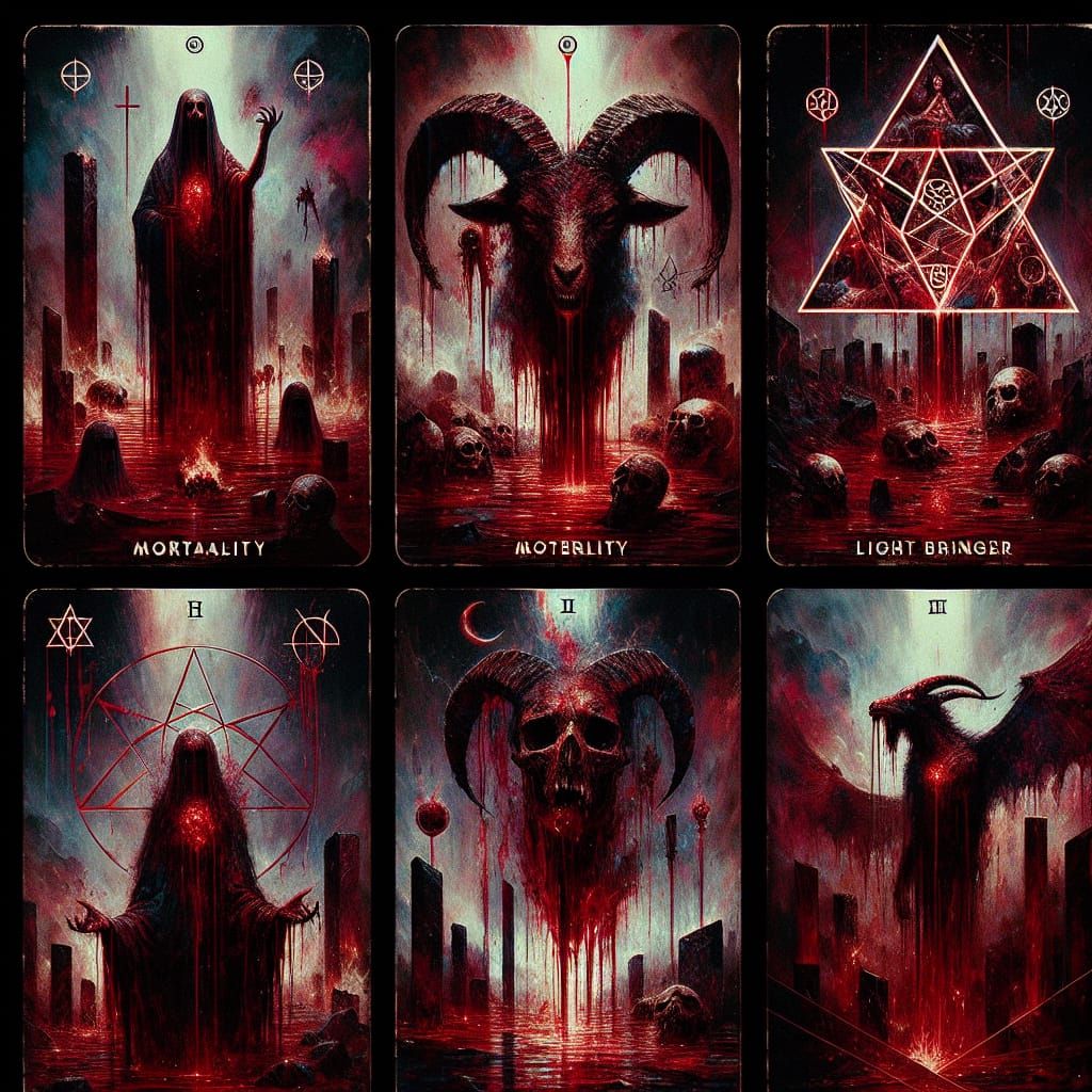 Ominous Tarot Cards of the Netherworld in Film Style
