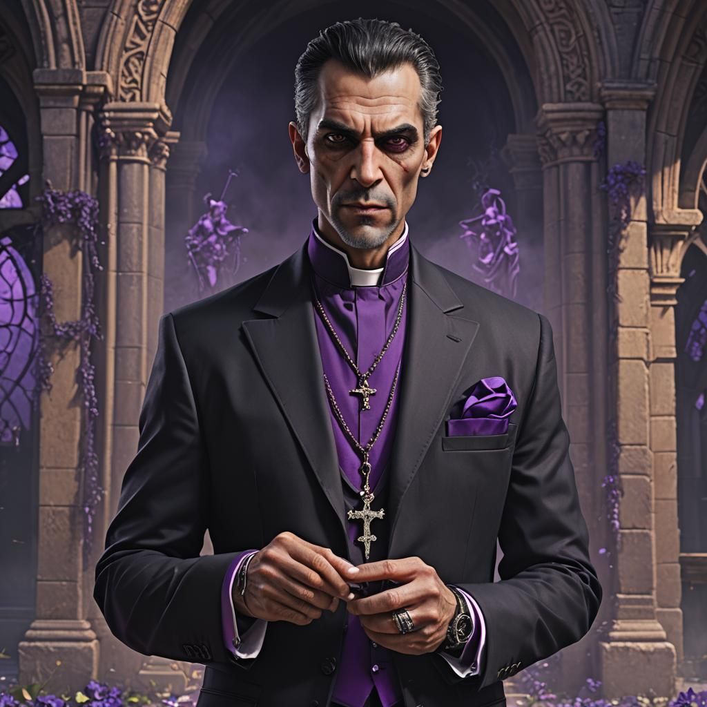 Lasombra Vampire Bishop in Detailed Matte Painting