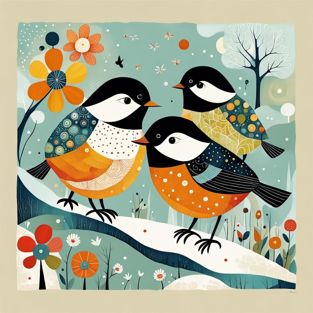 Adorable Whimsical Illustration in Abstract Style