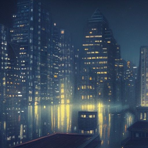 Vancouver Nightscape: Dark Fantasy Concept Art