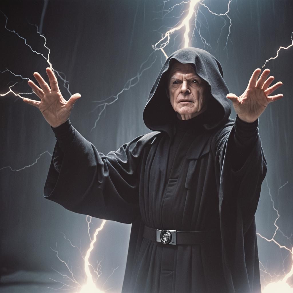 Emperor Palpatine using Force Lightning