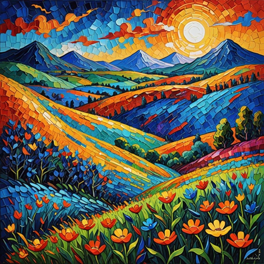 Faluna, Earth-Zone Spirit in Vibrant Neo-Impressionist Style