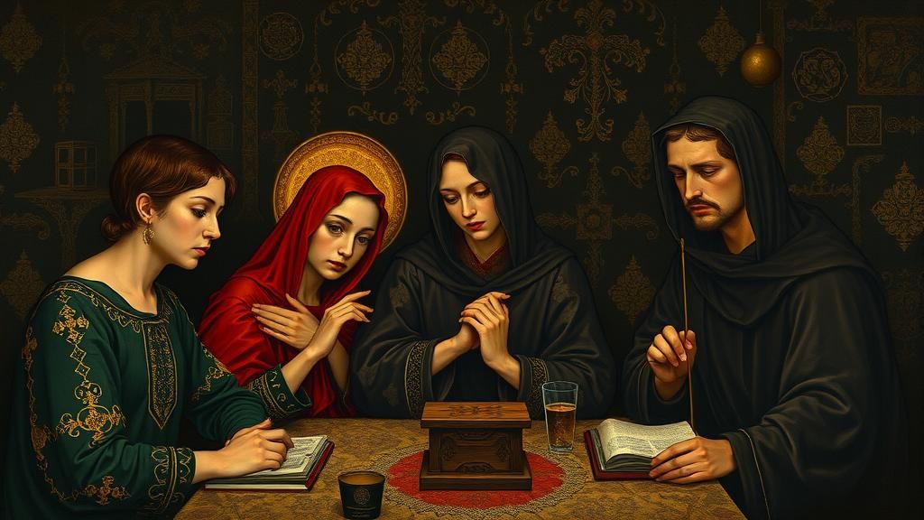 Biblical Scene in Style of Medieval Masters