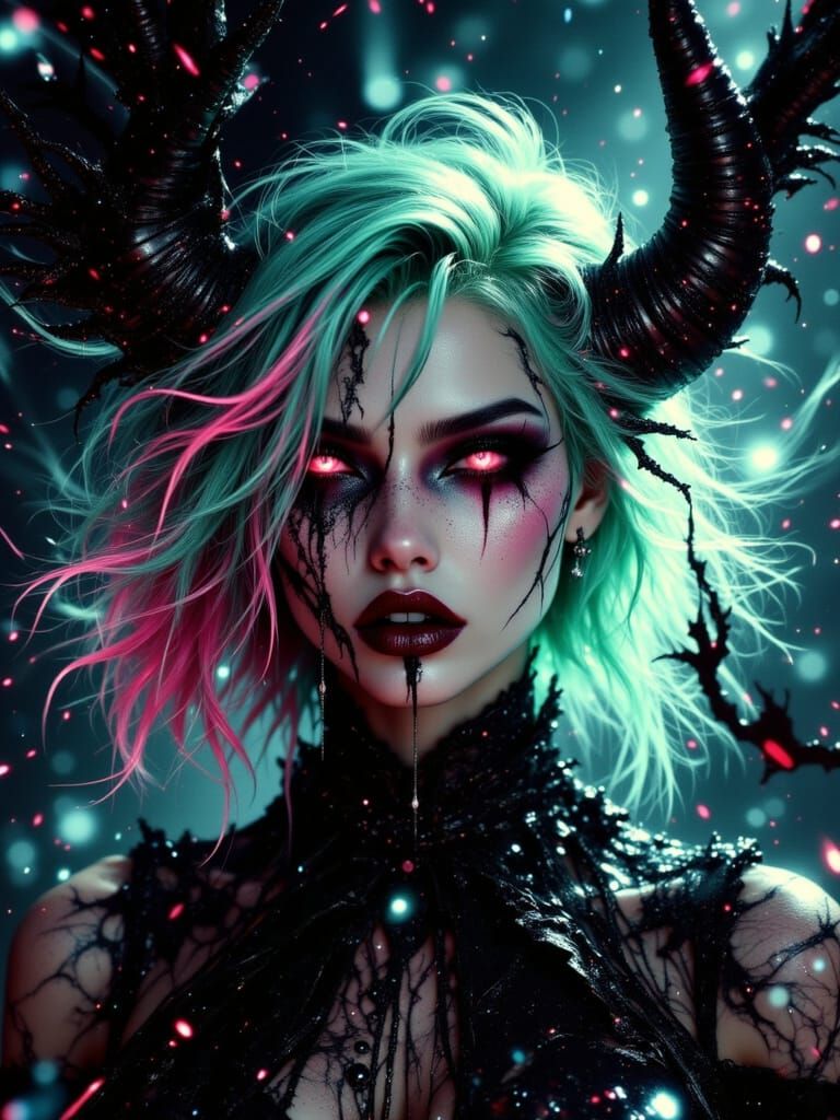 Gothic Vampiress Portrait in Don Macana Style