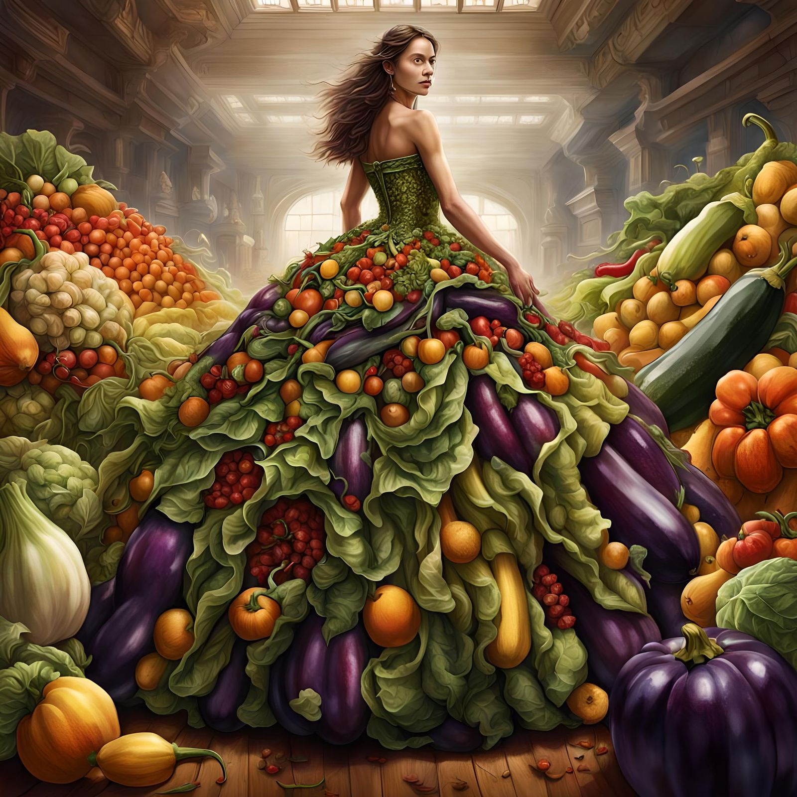 Vegetable Dress Concept Art in 8K Resolution
