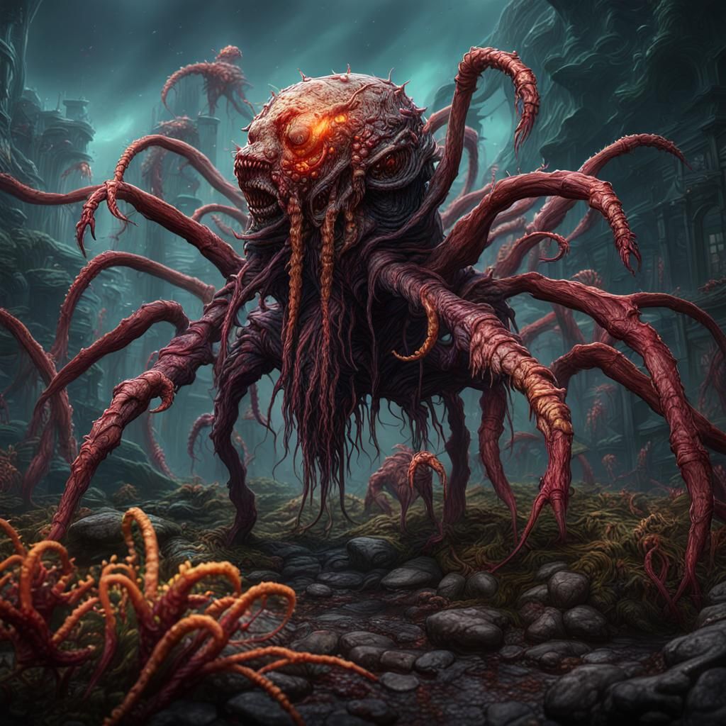 Detailed Alien Zombie Cordyceps Virus Matte Painting
