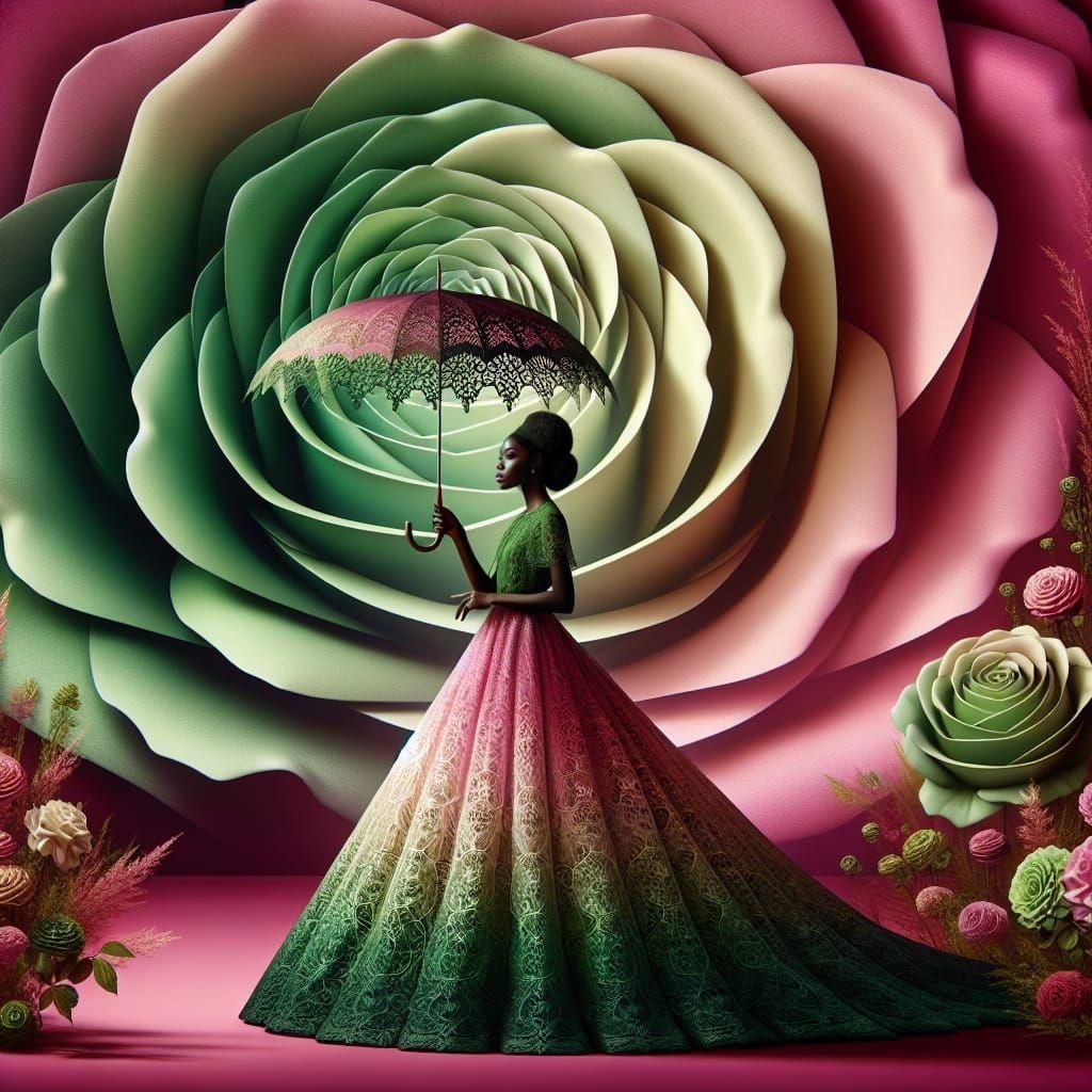 A stunning digital artwork featuring an African American wom...