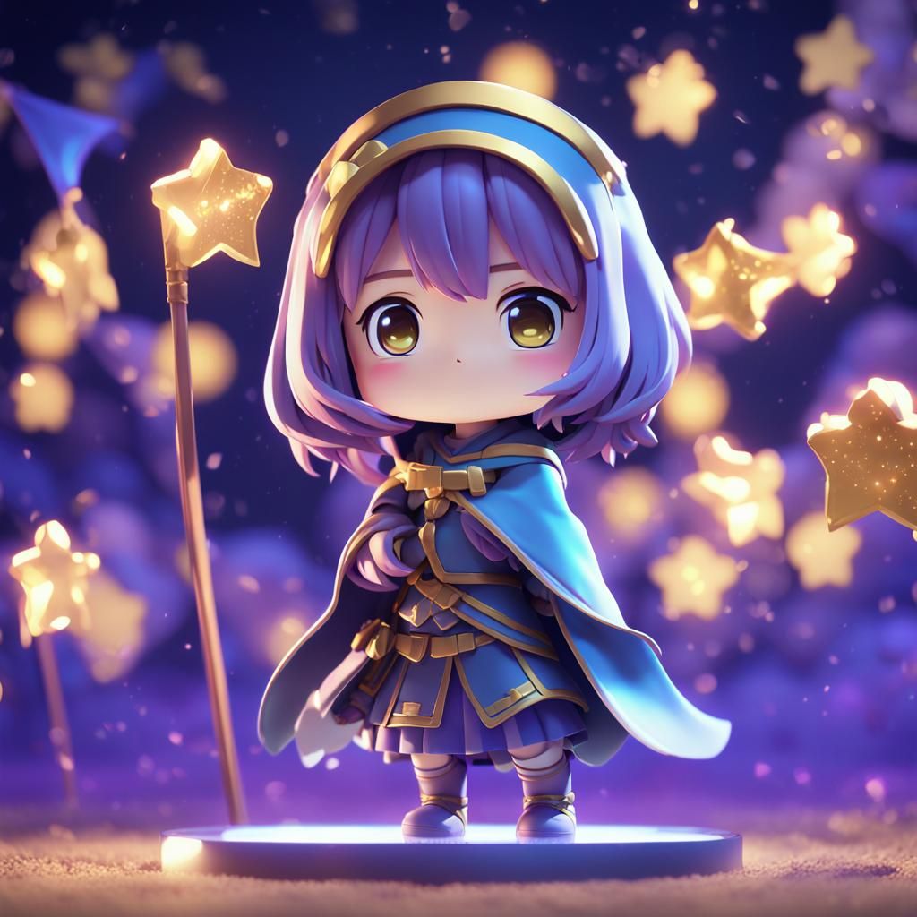 Cute Chibi with September Banner in Anime Style