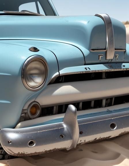 Faded Blue Ford Fender in Crystal Sand