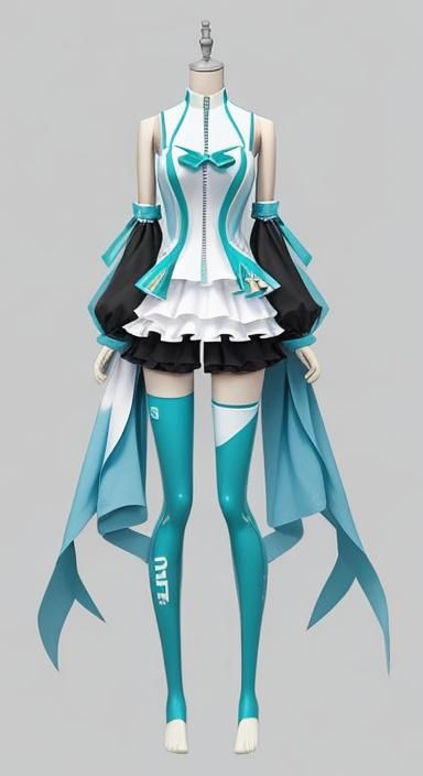 Miku Swimsuit Outfit Design: Full Body