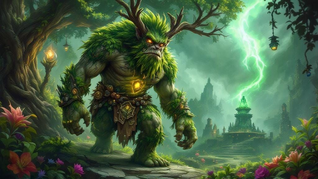 Troll Druid and Treant Elemental in Jungle Ruins