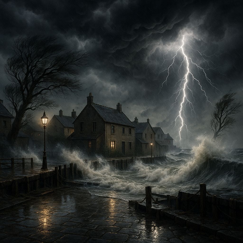 Coastal Village Faces Powerful Sea Storm