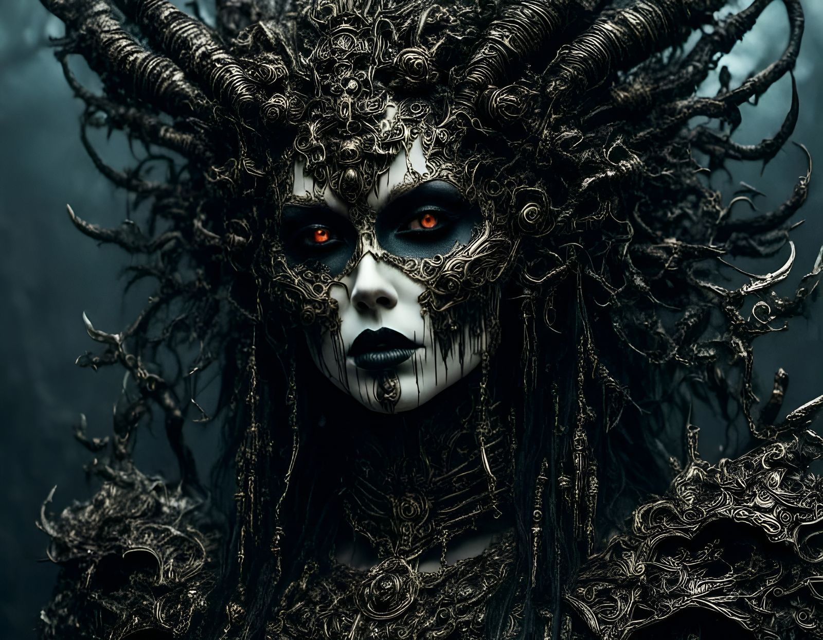 Enigmatic Alien Landscape in Biopunk Style