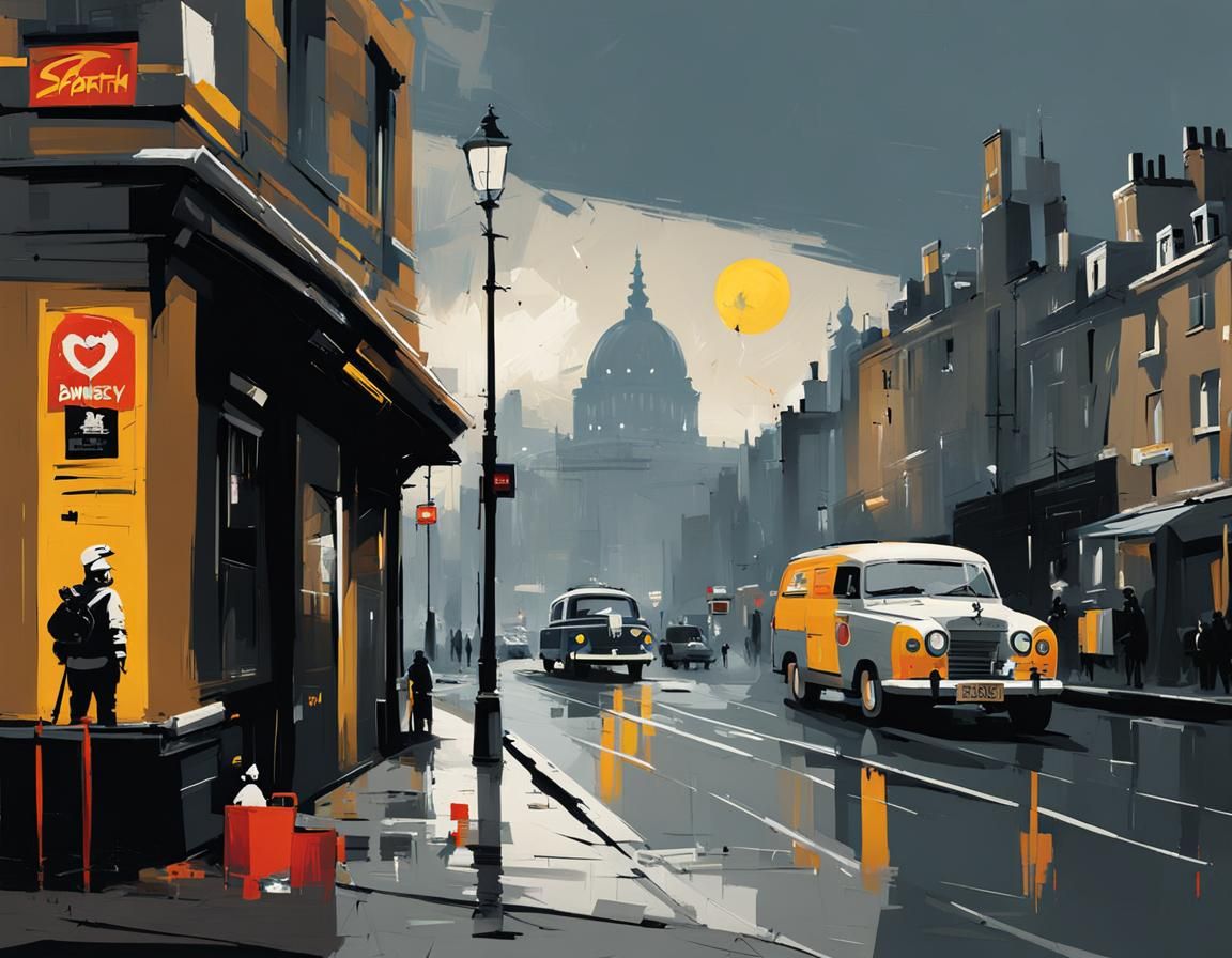 London Mural in Graphic Novel Street Art Style