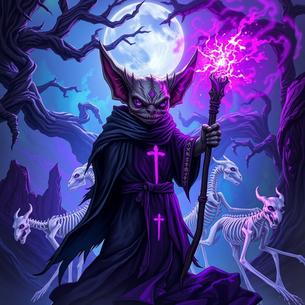 Eldritch Jakal Necromancer Conjures Skeletal Hounds in Vibra...