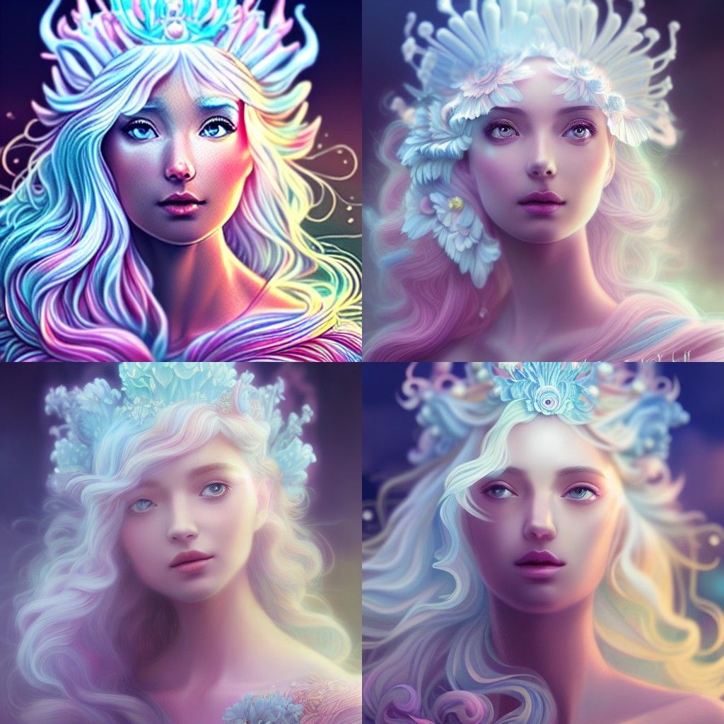 Goddess with Chrysanthemum Crown Digital Painting