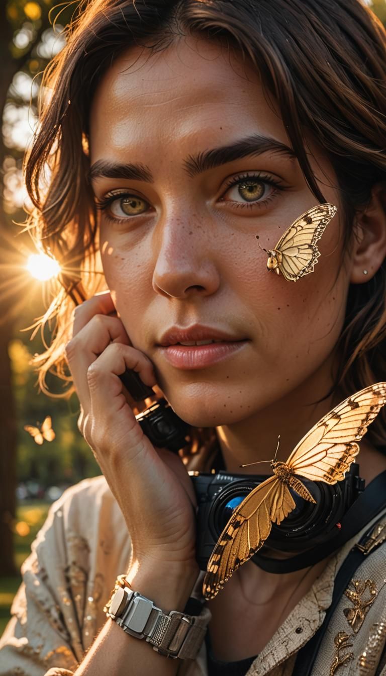 Macro Photo of Giant Camera at Sunset